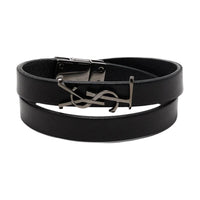SAINT LAURENT Leather Bracelets Women's Black