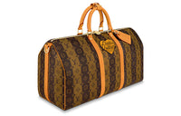 LOUIS VUITTON Keepall Bandouliere X Nigo 50 Monogram Stripes Brown