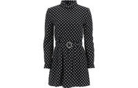 SAINT LAURENT Belted Polka dot Minidress