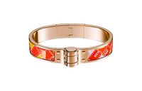 HERMES Enamel Rose Gold-Plated Bangles Unisex Rose Gold