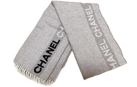 CHANEL Knit Scarves Unisex Greige