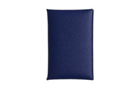 HERMES Calvi Epsom Leather Card Holder Unisex Sapphire Blue/British Green