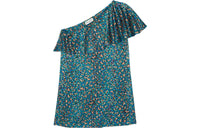 SAINT LAURENT One-Shoulder Ruffled Mini Dress