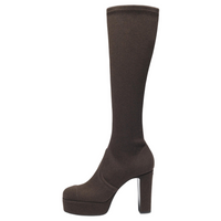 CHANEL 24K Knee-high Boots 11cm Women's Brown