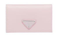 PRADA Saffiano Leather Card Holder Wallets Women's Pink