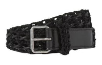 SAINT LAURENT Letter Label Belt Women's Gray Width: 2.5CM