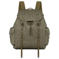 DIOR Hit The Road Grained Calfskin Backpack Men's Khaki Green