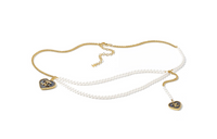 CHANEL Metal, Artificial Pearl Waist Chains Women's White/Gold