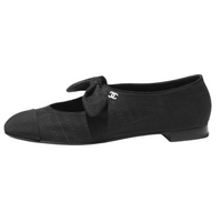 CHANEL Flat Mary Jane Shoes Women's Black