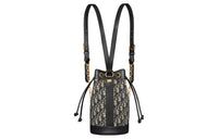 DIOR Oblique Printed Fabric Backpack Trumpets Women's Blue