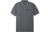 PRADA Men's Logo Patch Polo Shirt Gray