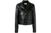 SAINT LAURENT Leather Jacket Women's Black