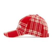 MIU MIU Silk Baseball Caps Women's Red