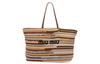 MIU MIU Straw And Wicker Tote Bag, Shopping Bag, Handbag Regular Women's Multicolor