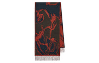 HERMES Knit Scarves Men Red Black