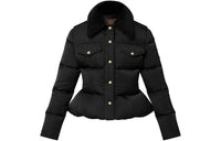 LOUIS VUITTON Crinkled Nylon Peplum Puffer Jacket