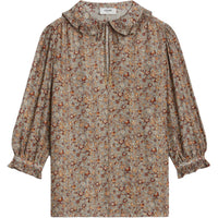 CELINE Blouse With Frilled Claudine Collar In Lamé Sablé