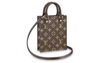 LOUIS VUITTON Petit Sac Plat Python Skin Shoulder Bag Crossbody Bag Handbag Women's Brown