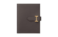 HERMES Bearn Epsom Calfskin Wallet Unisex 46 Ebony Wood Color