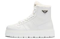 PRADA Triangle-logo High-top Leather Sneakers