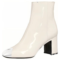 LOUIS VUITTON Louise Ankle Boots Women's White