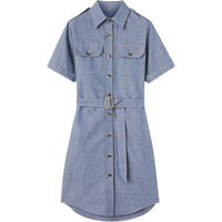 Loro Piana Short-Sleeved Dresses Women's Youthful Blue
