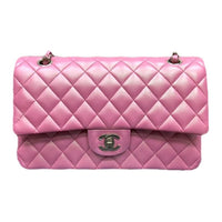 CHANEL Classic Flap CF Calfskin Crossbody Bag Shoulder Bag Medium Size Women's Pink