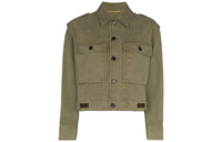 SAINT LAURENT Cropped Coats Women's Green