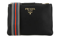 PRADA Cow Leather Shoulder Backpack Unisex Black