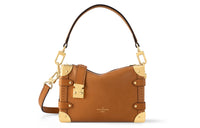 LOUIS VUITTON Cow Leather Soft Box Shoulder Bag Crossbody Bag Handbag Small Size Women's Brown