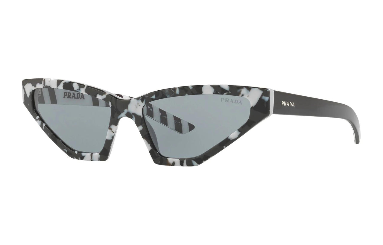 PRADA Acetate Irregular Shape Sunglasses Women's Gray