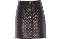 MIU MIU SS22 Leather Short Skirts Women's Black