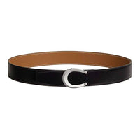 HERMES Calfskin Leather Belts Unisex Black/Brown Width  3.8cm