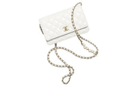 CHANEL Calfskin Resin Shoulder Bag Crossbody Bag Women's White