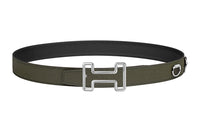 HERMES Leather Belts Men Green/Black
