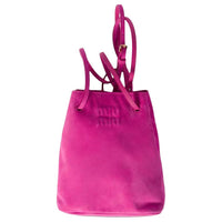 MIU MIU Suede Lambskin Shoulder Bag Women's Peach Pink