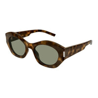 SAINT LAURENT Acetate Square Sunglasses Women's Havana Color