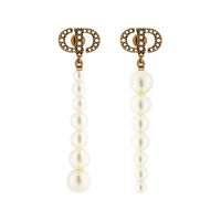 DIOR Metal Earrings Unisex Antique Gold