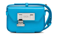 DIOR Lock Smooth Cow Leather Clutches Shoulder Bag Crossbody Bag Extra Small Men's Blue