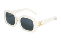 CELINE Plate Frame Square Sunglasses Women's White