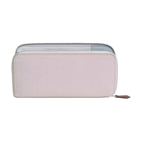 HERMES Silk'In Epsom Calfskin Wallet Women's Light Purple Red & White & Light Blue