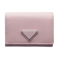 PRADA Leather Wallet Small Size Women's Light Pink