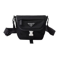 PRADA Re-Nylon Saffiano Leather Crossbody Bag Shoulder Bag Men's Black