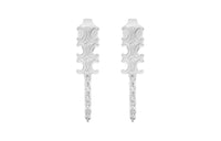CELINE Brass Earrings Women's Silver