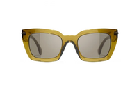 CHANEL Acetate Square Sunglasses Women's Khaki