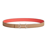 HERMES Calfskin Leather Belts Unisex Umber Width 2.4CM