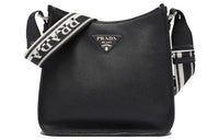 PRADA Hobo Grained Leather Hobo Bag Crossbody Bag Shoulder Bag Regular Women's Black