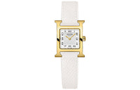 HERMES Heure H Wrist Watch Quartz Movement Leather Watch Bands White Dial Women's Watch