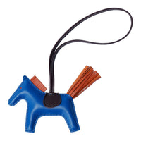 HERMES Cow Leather Pendants Unisex Blue Red