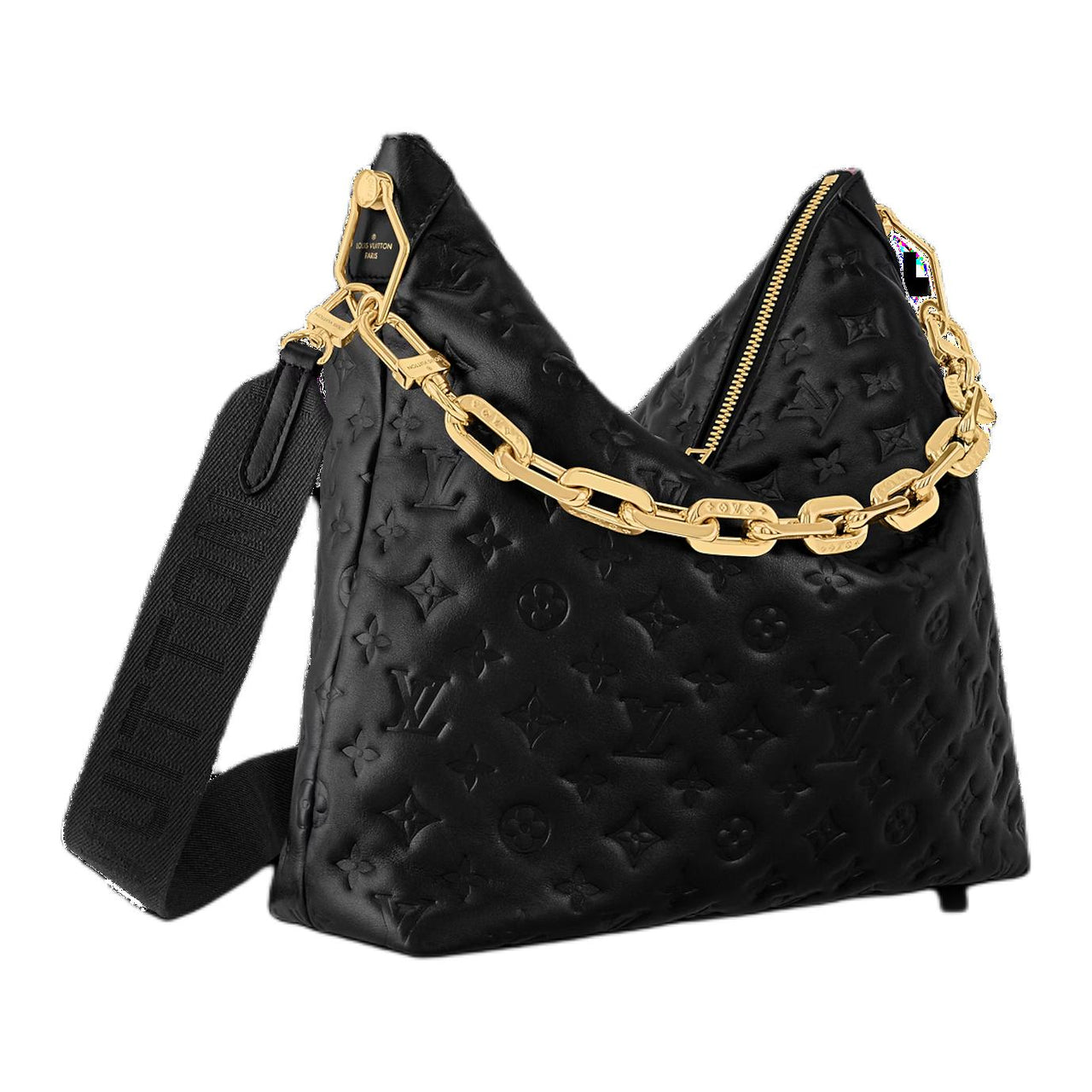 LOUIS VUITTON Coussin Calfskin Hobo Bag Portable Crossbody Bag Shoulder Bag Medium Size Women's Black